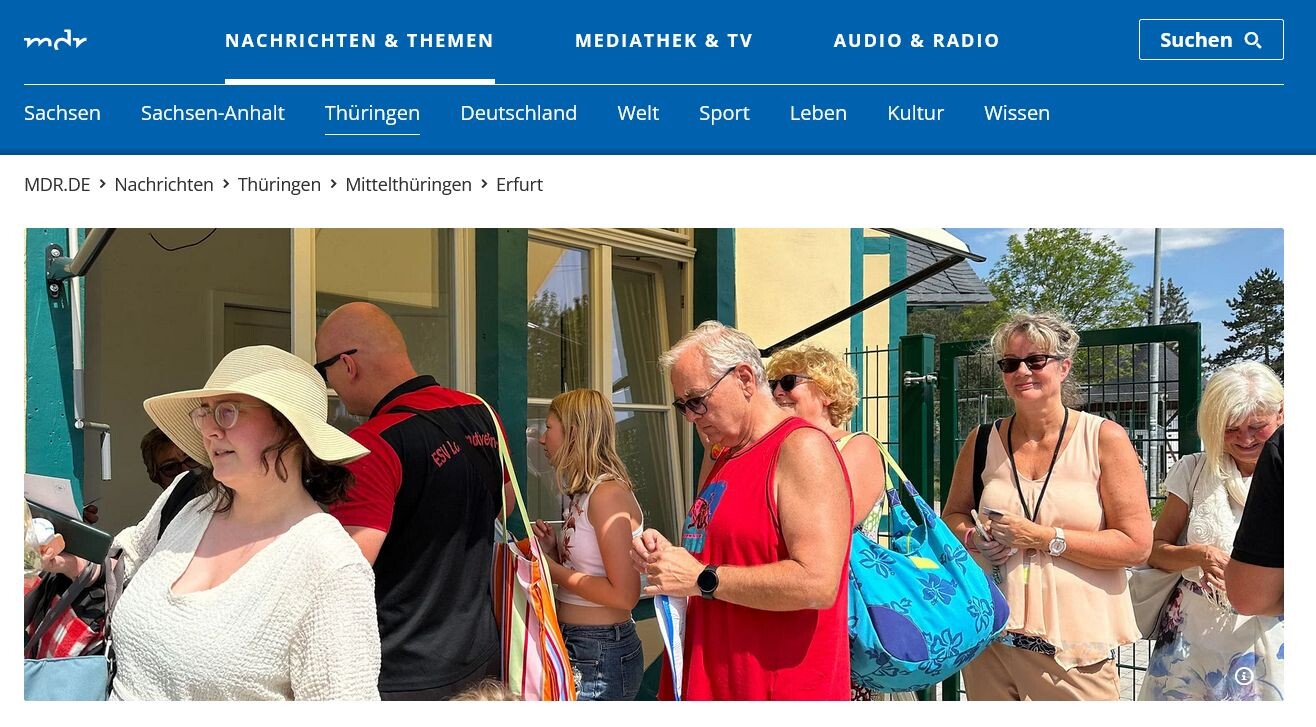 Presse: Das "Dreier" ist zurück:, Bild: Quelle: MDR, 19.7.2024
https://www.mdr.de/nachrichten/thueringen/mitte-thueringen/erfurt/dreibrunnenbad-eroeffnung-104.html